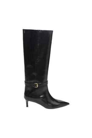 Charlie leren hoge laarzen zwart