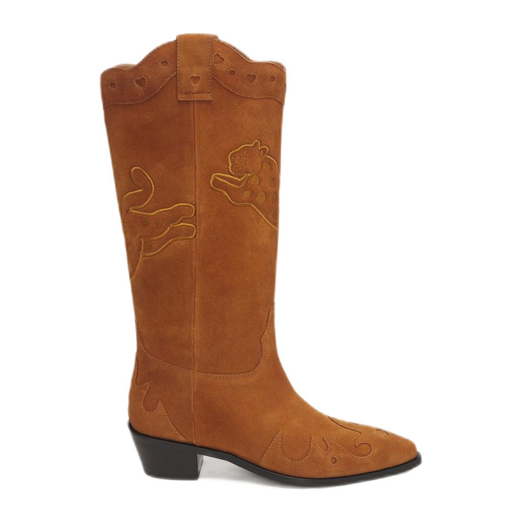 Cognackleurige dames Fabienne Chapot Debby suède cowboylaarzen