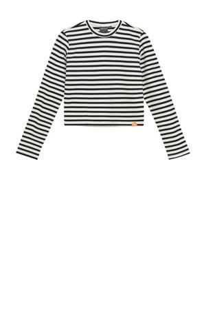 gestreepte longsleeve zwart