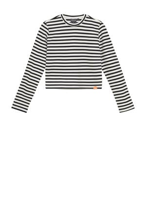 gestreepte longsleeve zwart