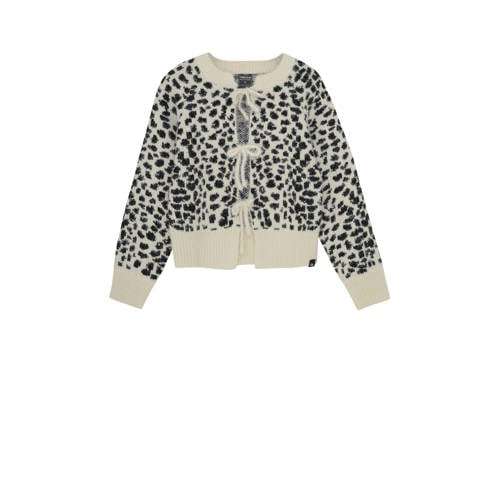 Indian Blue Jeans cardigan met panterprint beige gebreid afbeelding