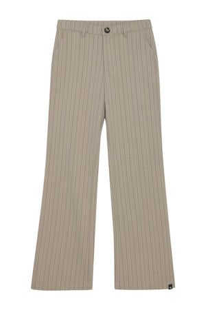 loose pantalon met krijtstreep zand