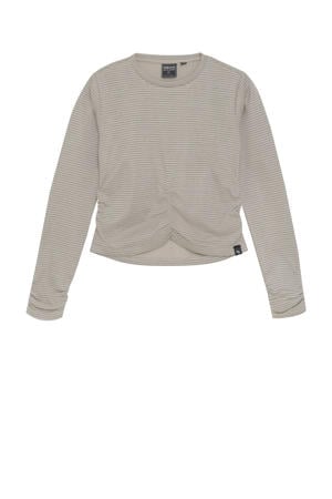 gestreepte blousetop lichtgrijs