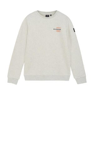sweater met backprint grijs melange
