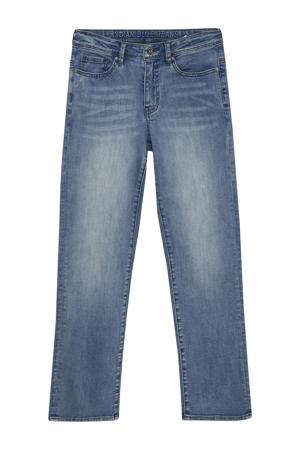 straight leg jeans medium blue denim
