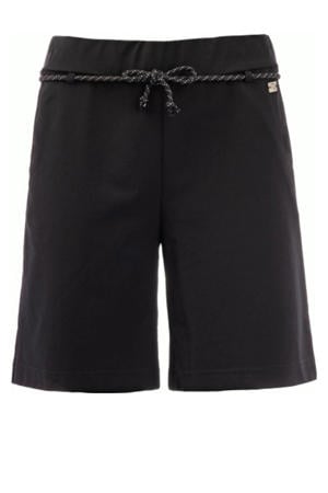 travelstof straight regular waist casual short zwart