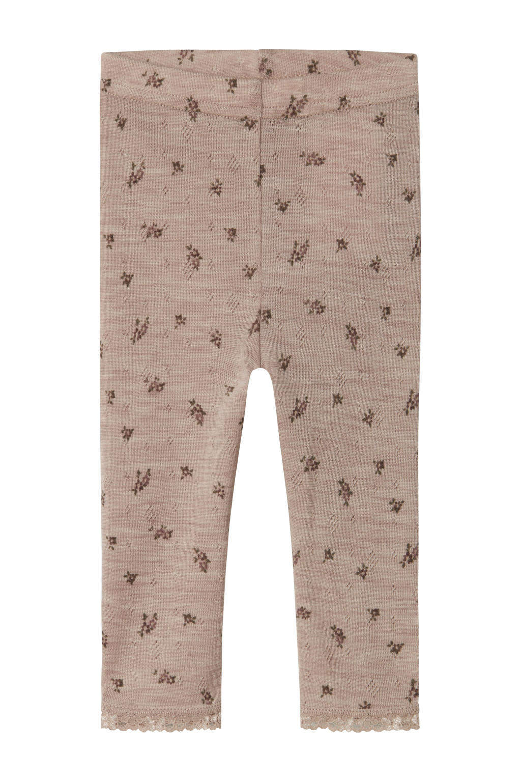 Grijze meisjes NAME IT BABY wollen slim legging met bloemenprint