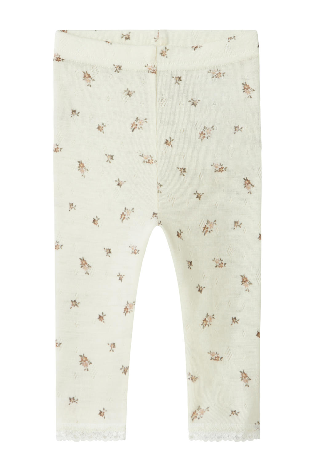 Lichtroze meisjes NAME IT BABY wollen slim legging met bloemenprint