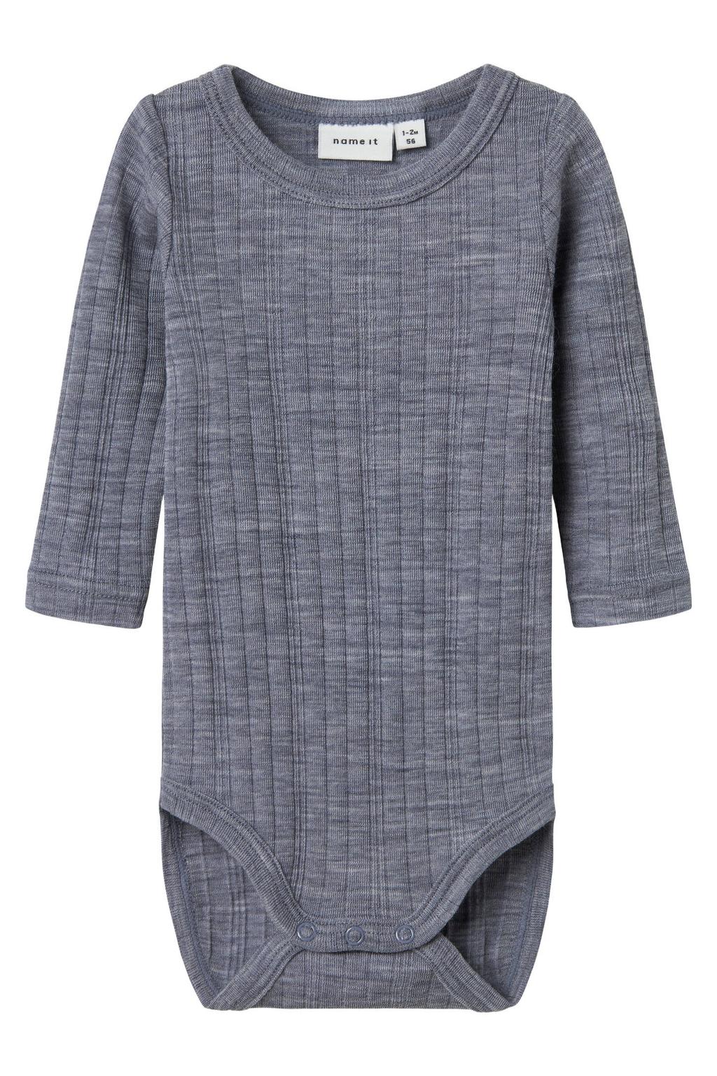 NAME IT BABY wollen romper - grijs