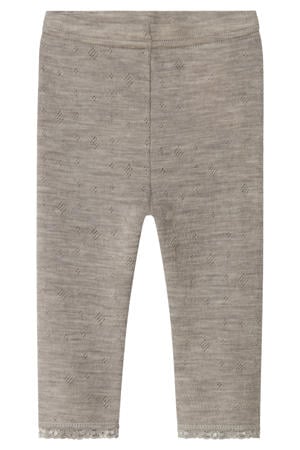 wollen slim babybroek grijsbruin