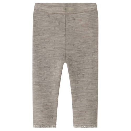 NAME IT BABY wollen slim babybroek grijsbruin afbeelding