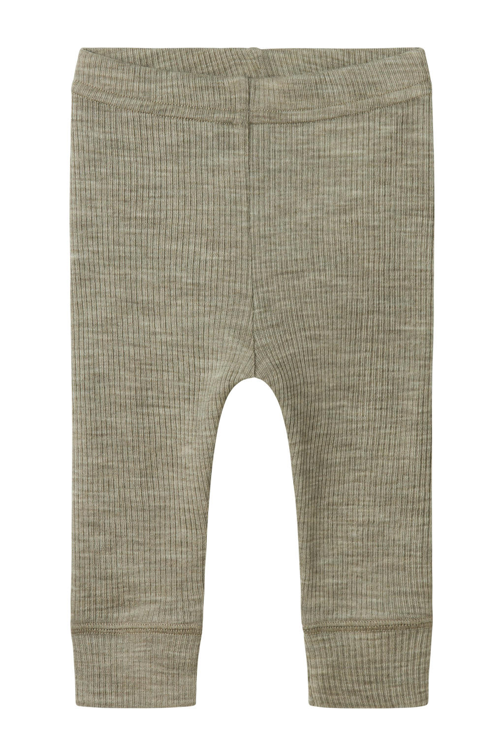 Groene NAME IT BABY wollen babybroek met slim fit en melée print