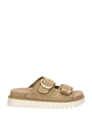 suède slippers beige