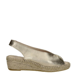   leren espadrilles goud