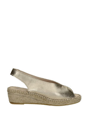   leren espadrilles goud