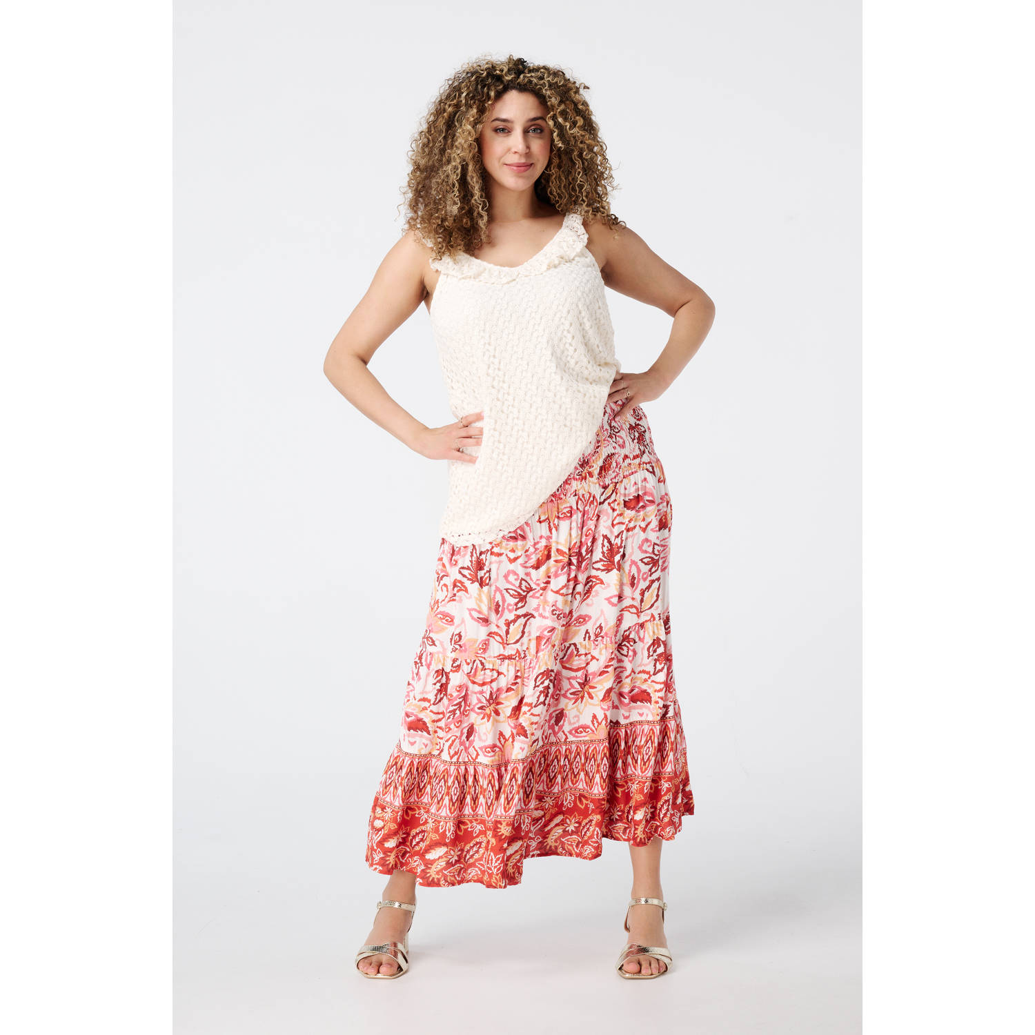 MS Mode maxi rok rood