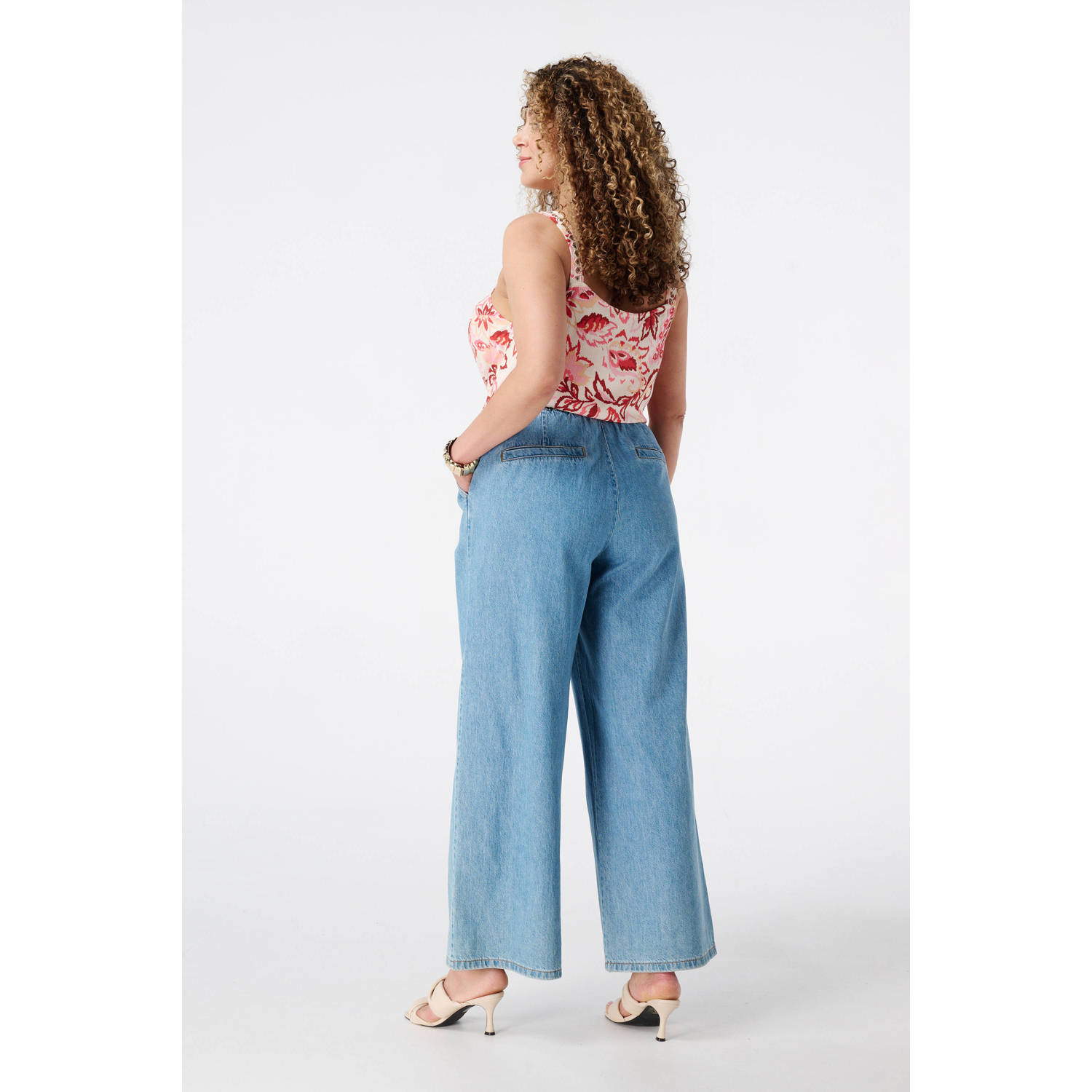 MS Mode wide leg jeans light blue denim