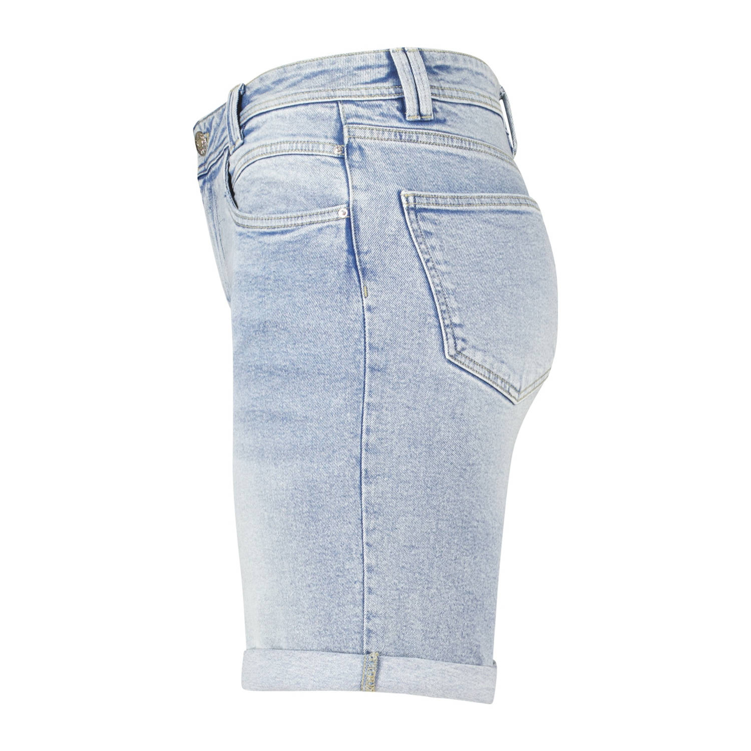 MS Mode aansluitend regular waist denim short light blue denim