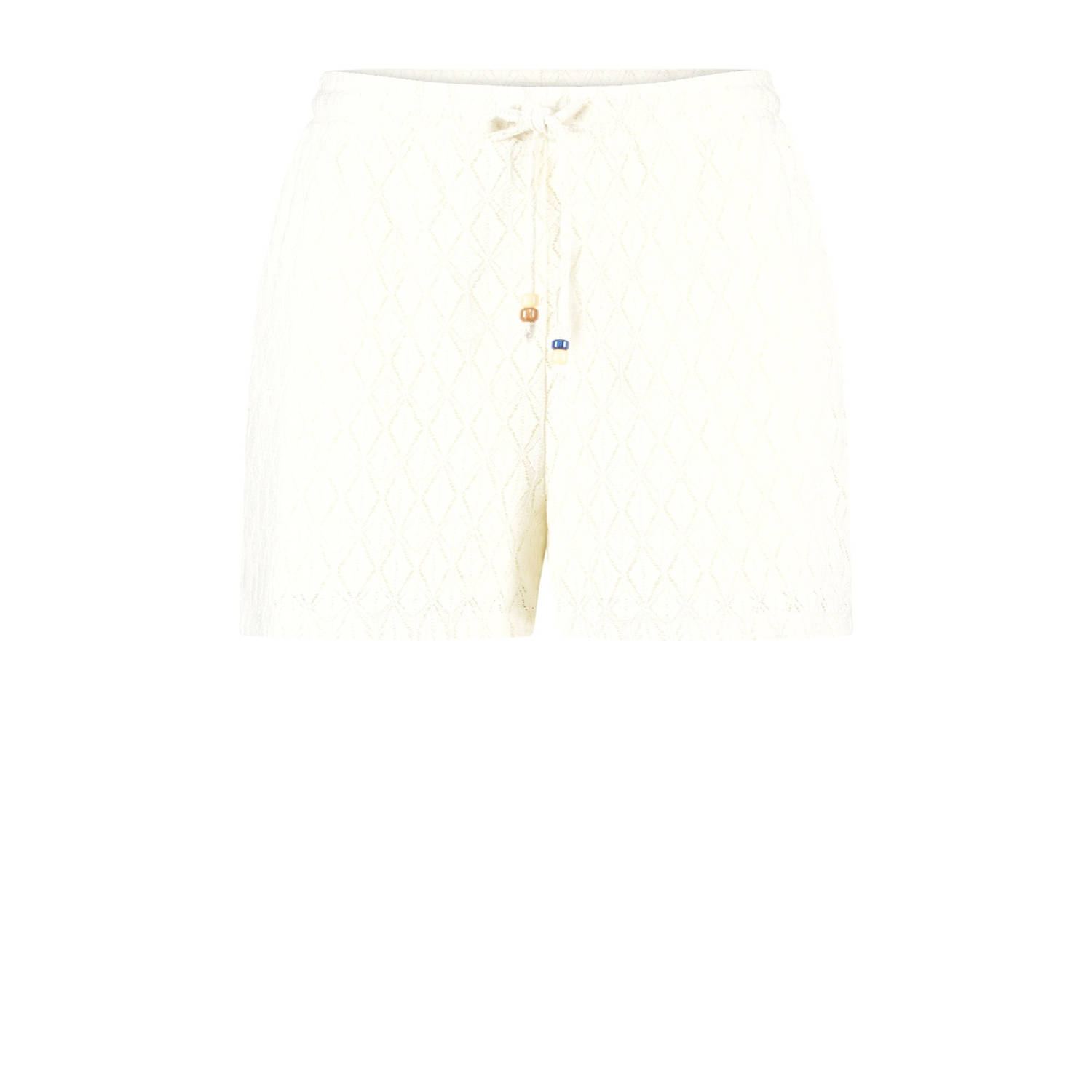 MS Mode straight regular waist casual short crème crochet