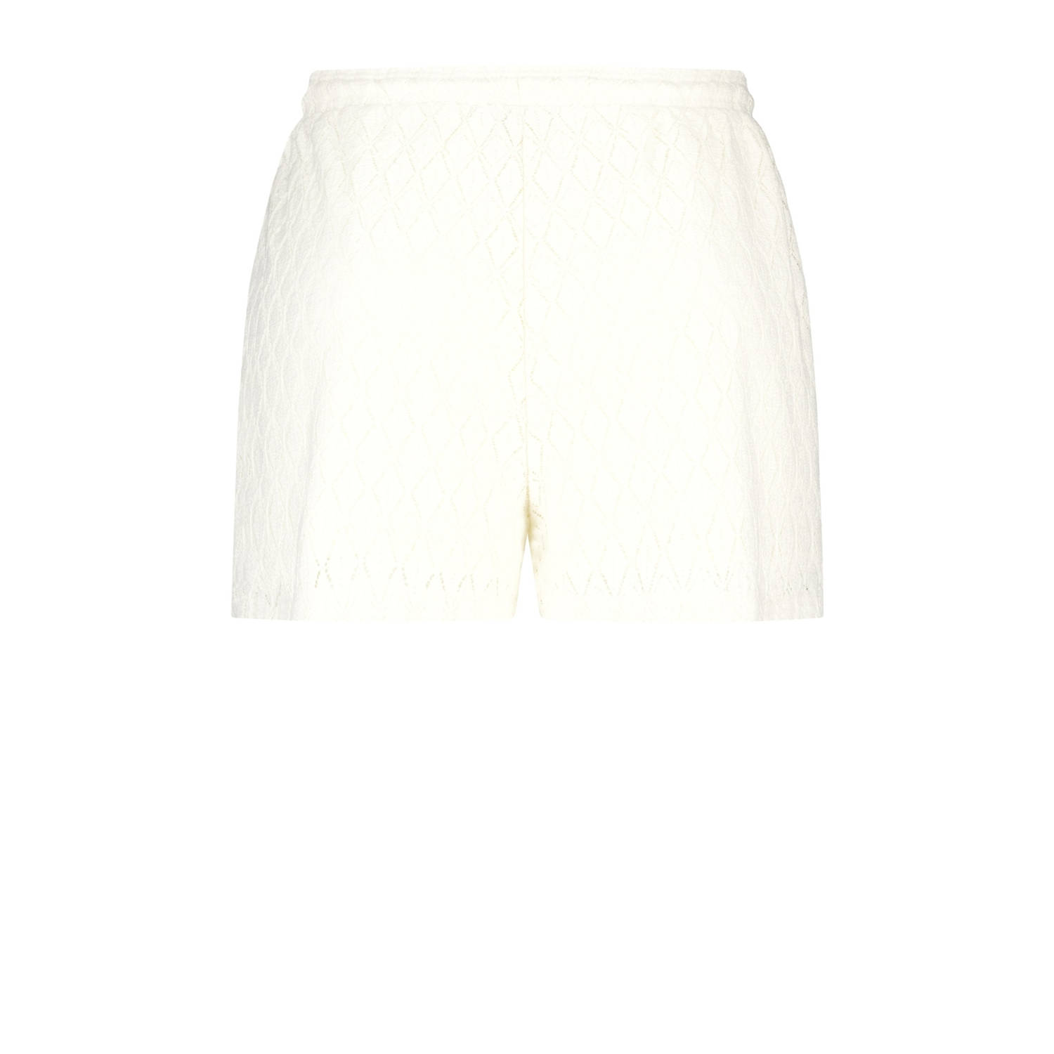 MS Mode straight regular waist casual short crème crochet