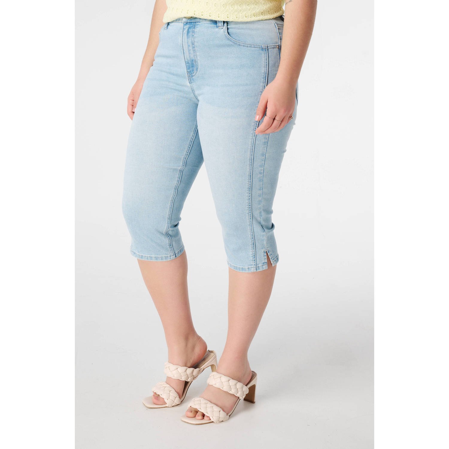 MS Mode capri jeans light blue denim