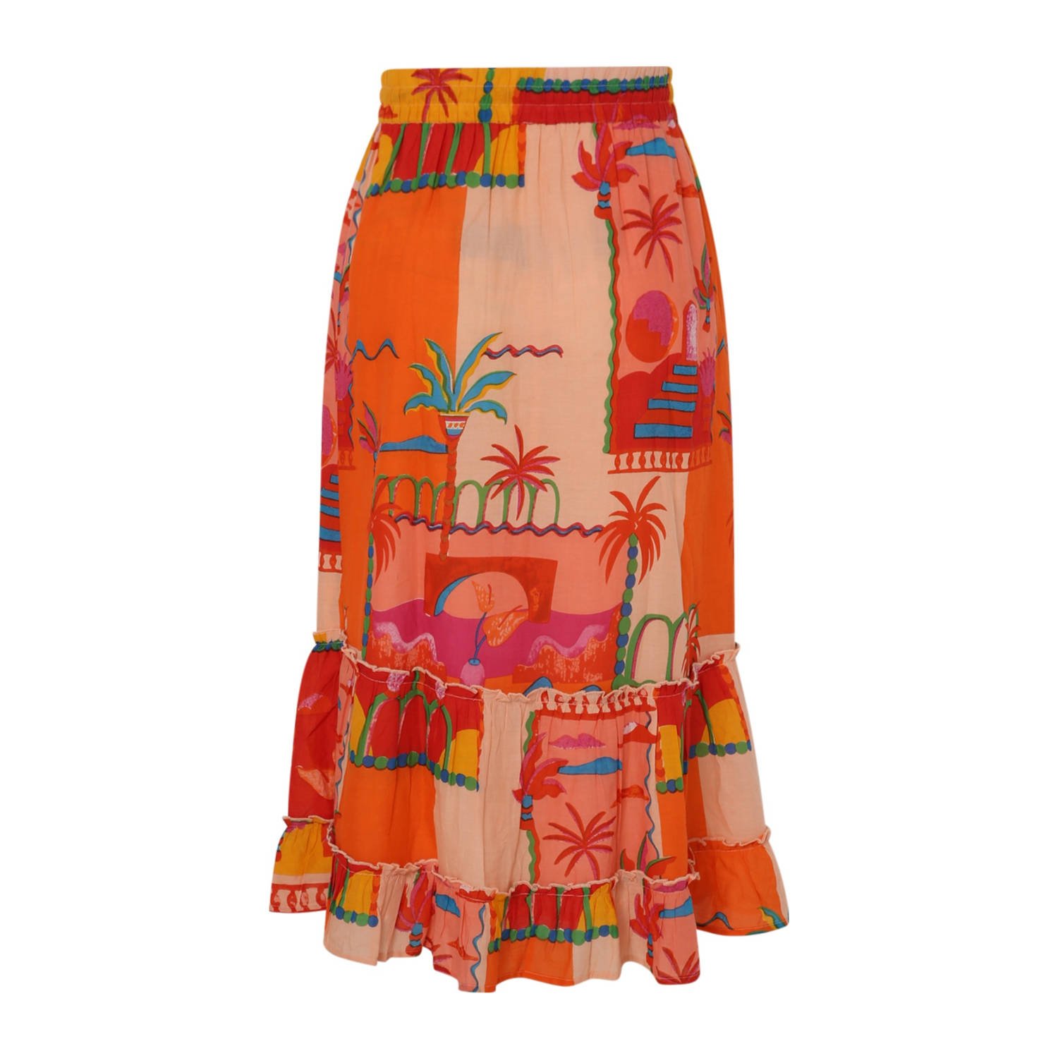 Paprika midi rok oranje