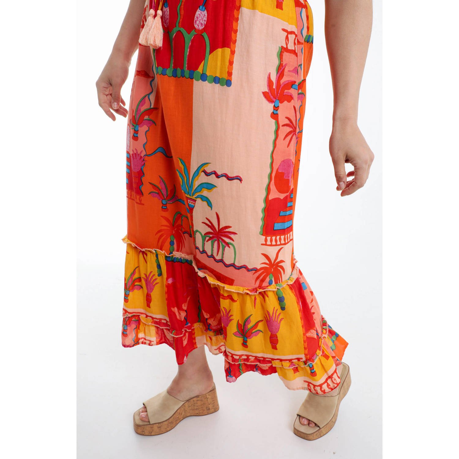 Paprika midi rok oranje
