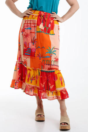midi rok oranje