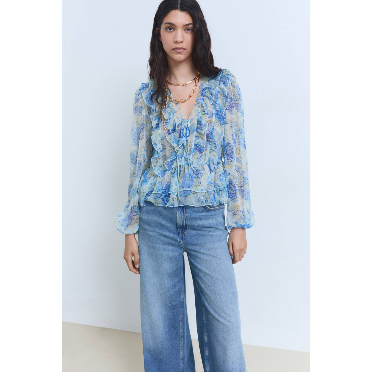 Mango top blauw