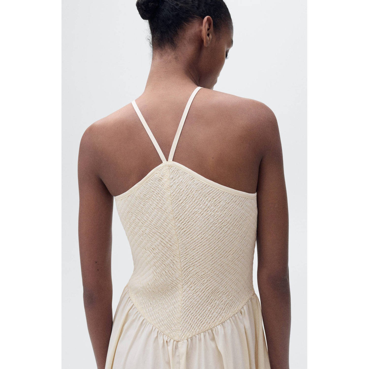 Mango midi jurk ecru