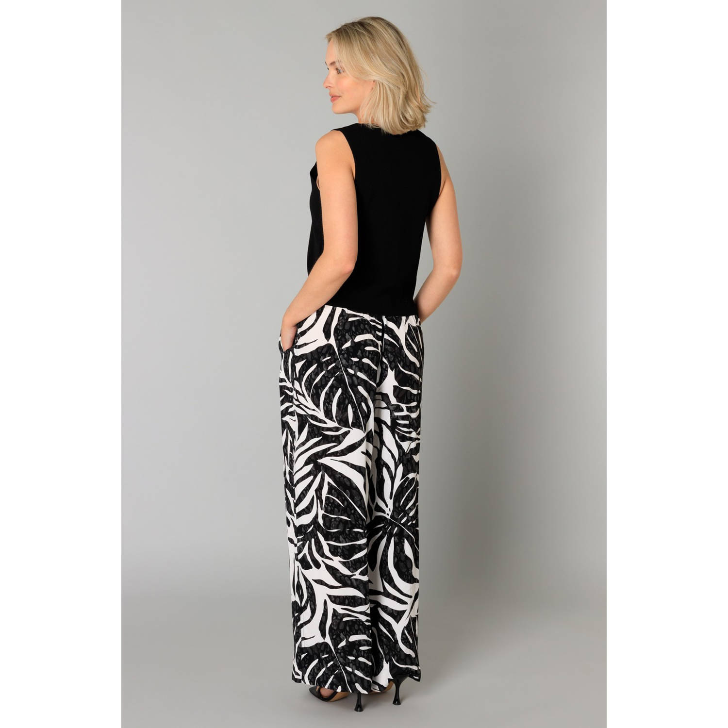 Yest wide leg high waist broek zwart