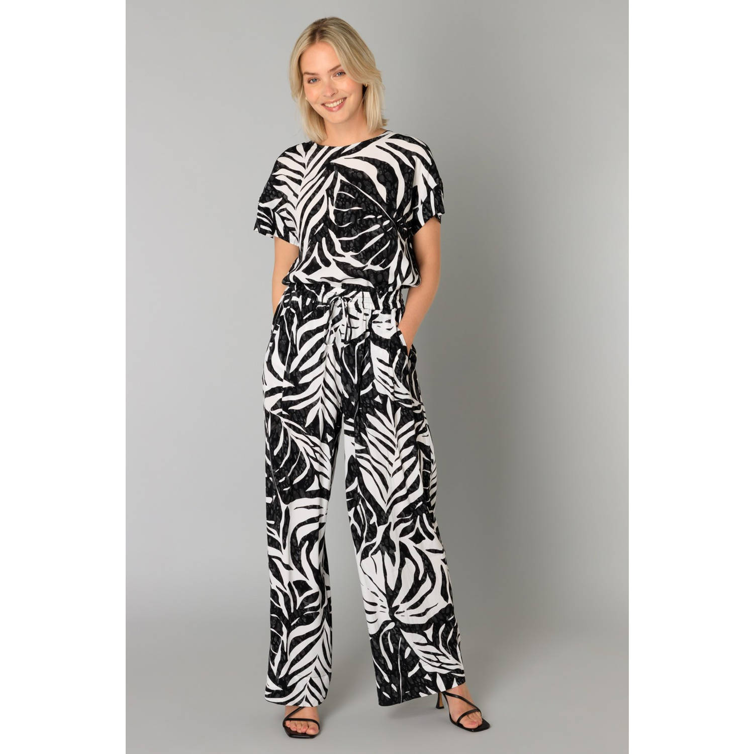 Yest wide leg high waist broek zwart