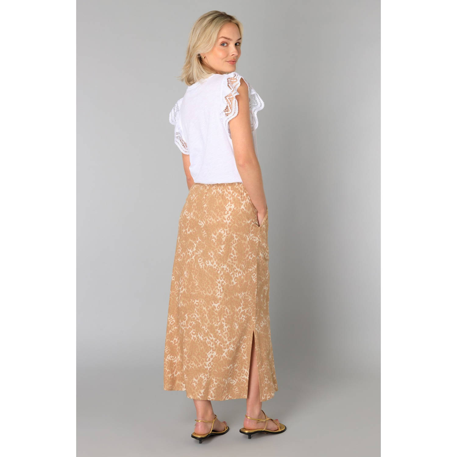 Yest midi rok met lurex zand