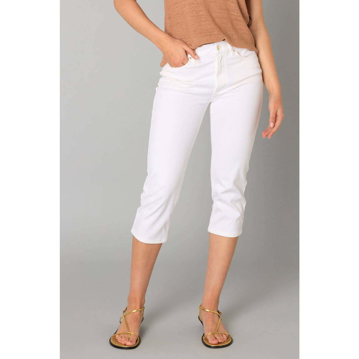 Yest aansluitend regular waist broek wit