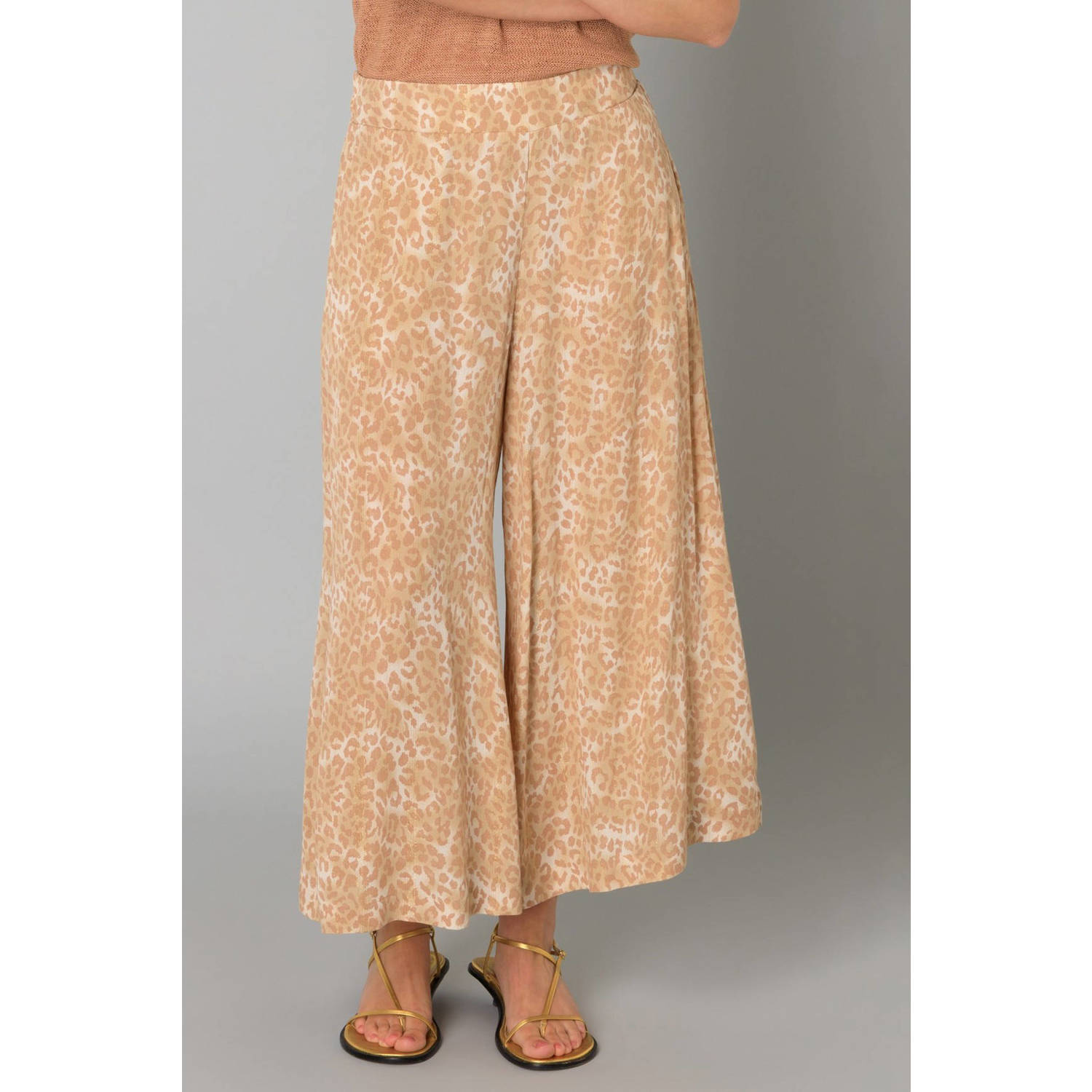 Yest high waist culotte zand met lurex