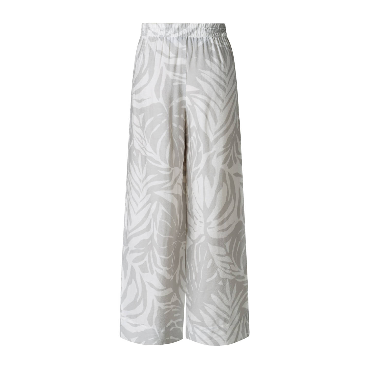 Yest wide leg high waist broek lichtgrijs