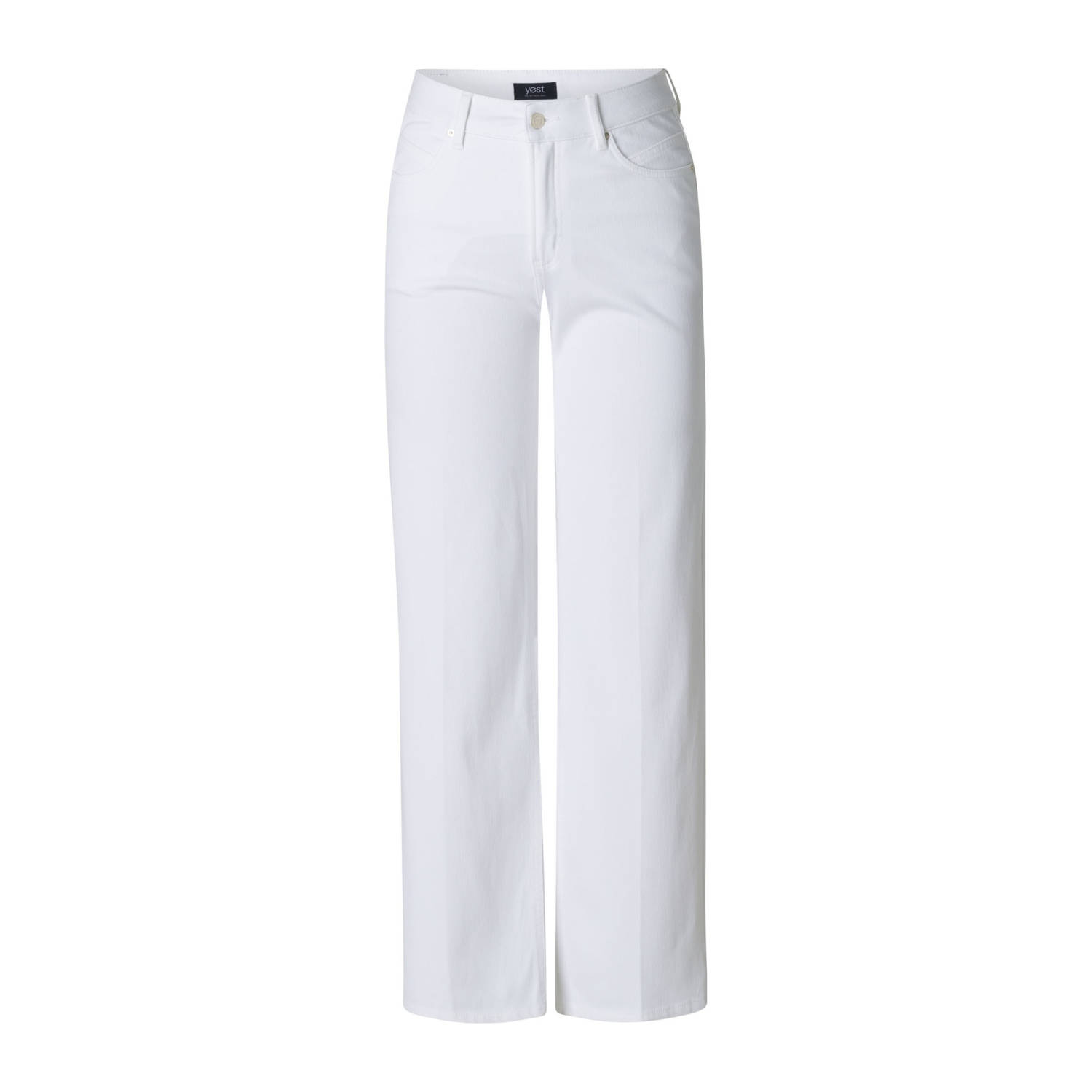 Yest denim wide leg regular waist broek wit