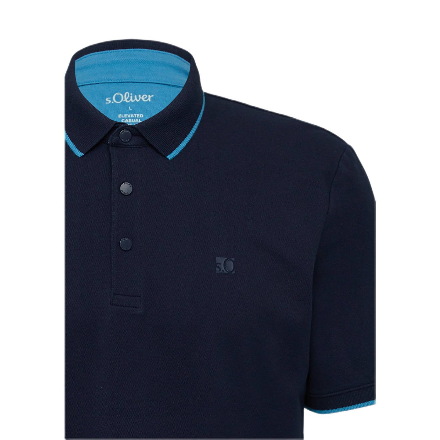 s.Oliver regular polo donkerblauw