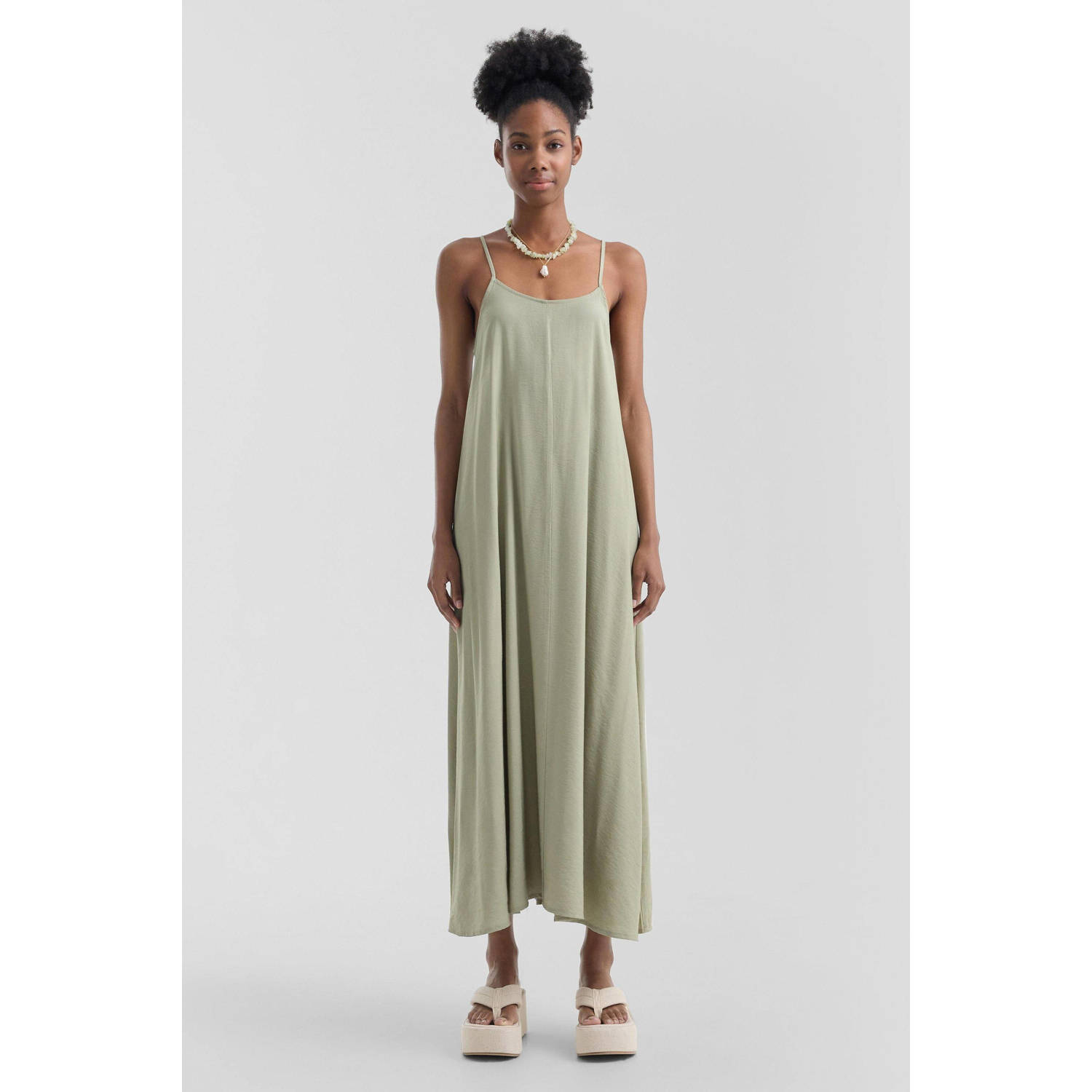 Q S by s.Oliver maxi jurk lichtgroen