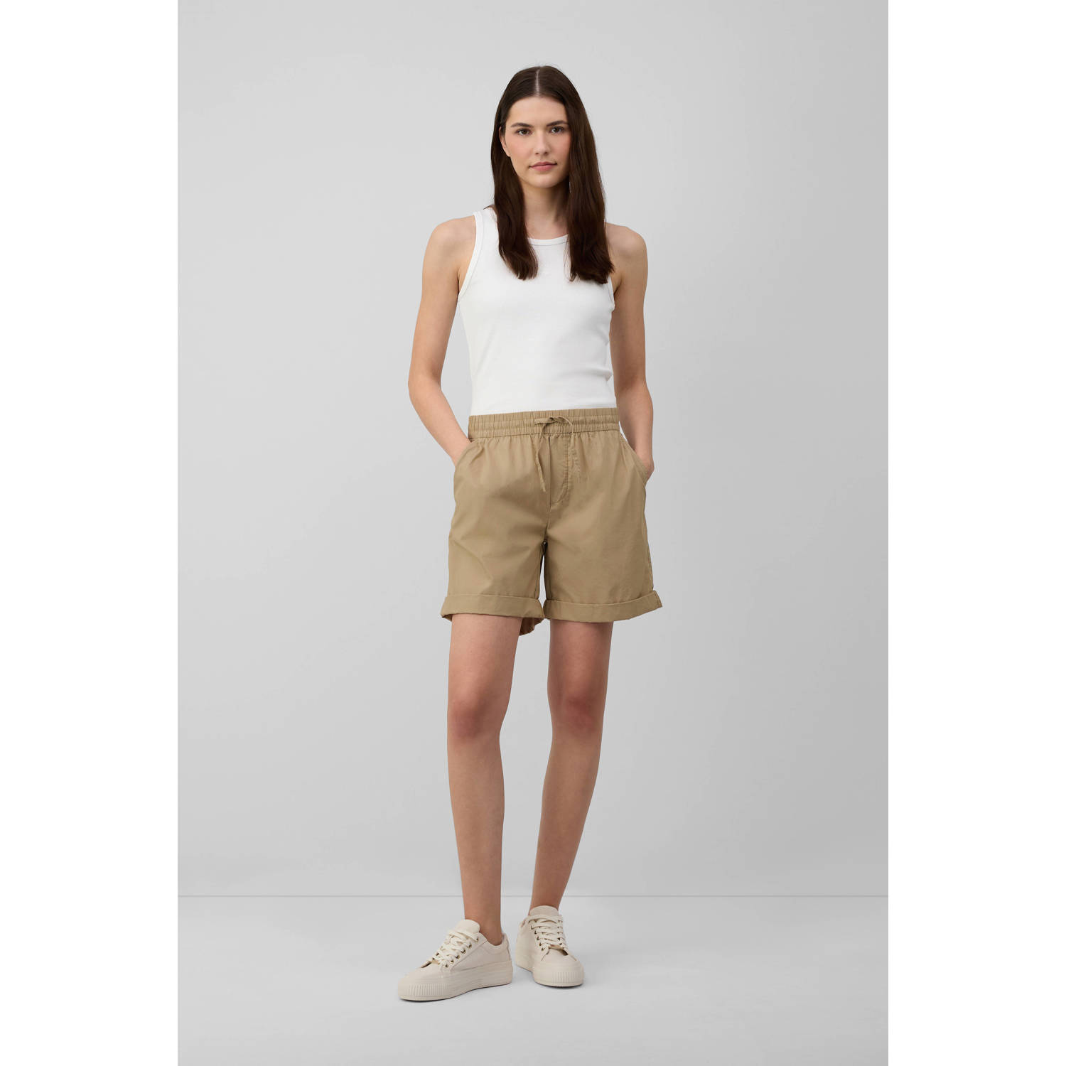 s.Oliver regular high waist casual short beige