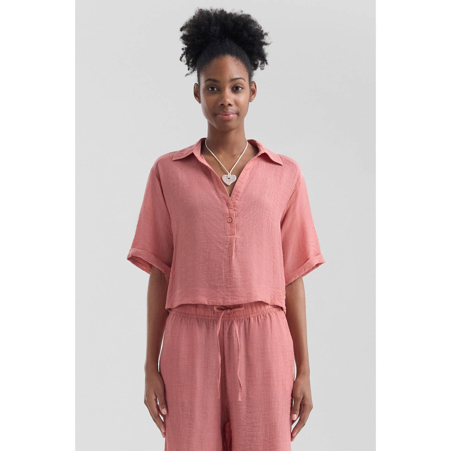 Q S designed by Blouse met korte mouwen