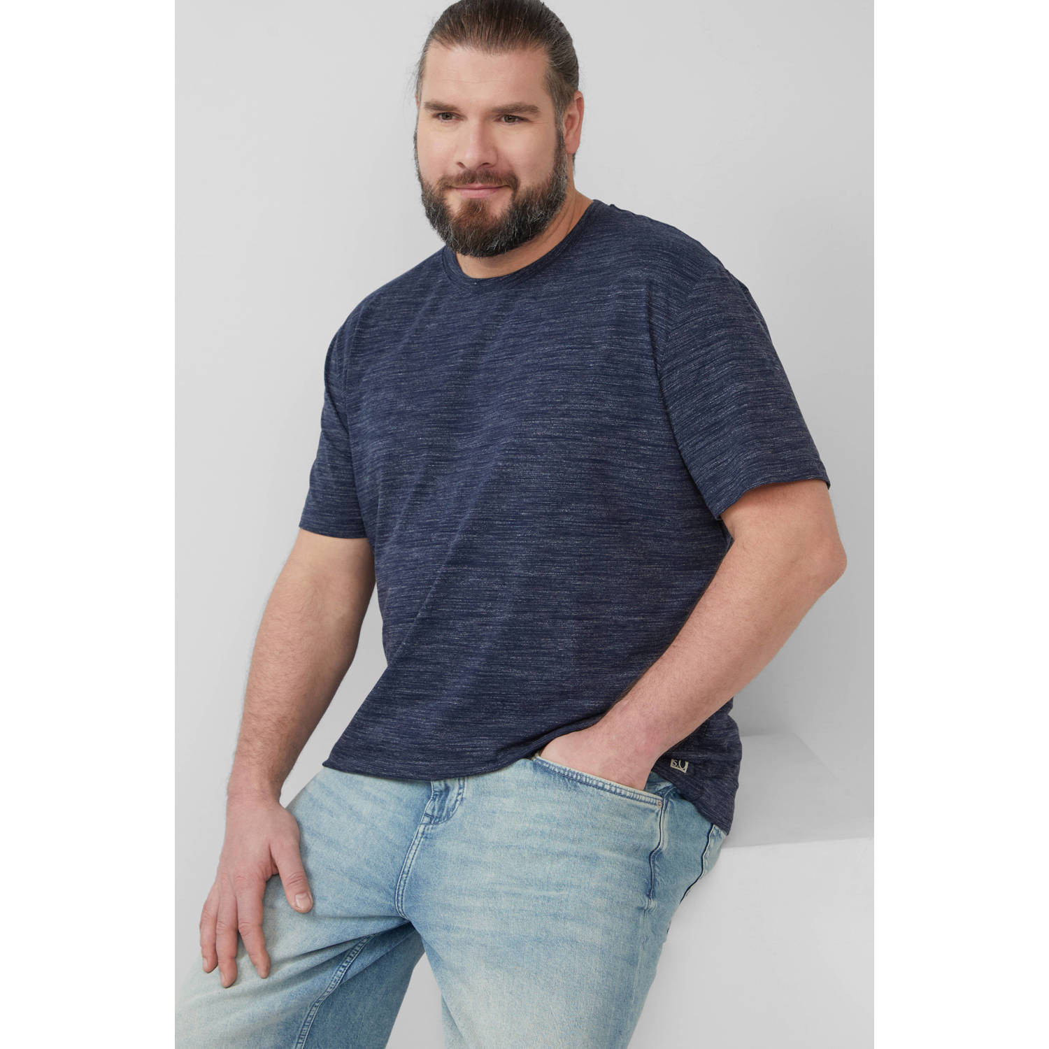 S.Oliver Big Size T-shirt donkerblauw