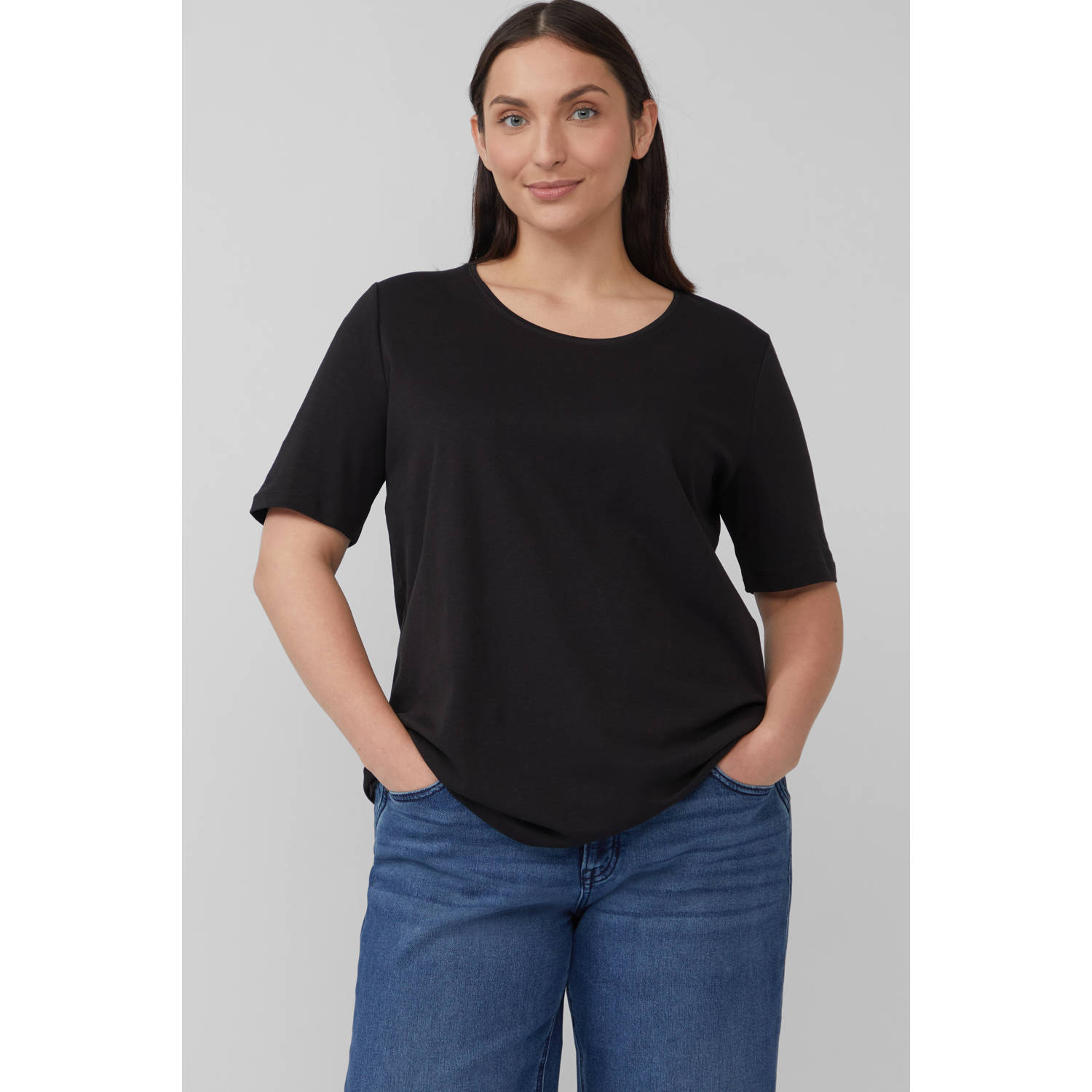 S.Oliver Curve T-shirt zwart