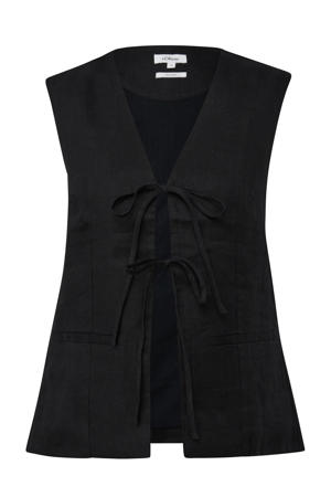 linnen gilet zwart