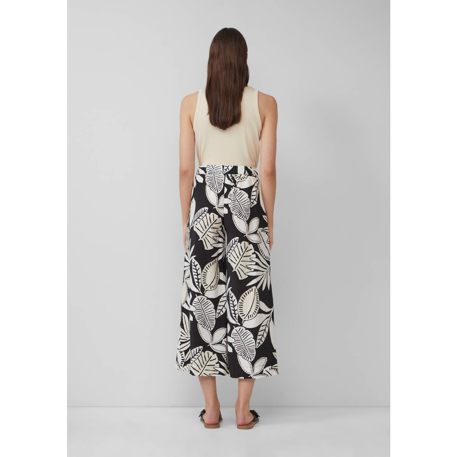 s.Oliver wide leg high waist culotte zwart