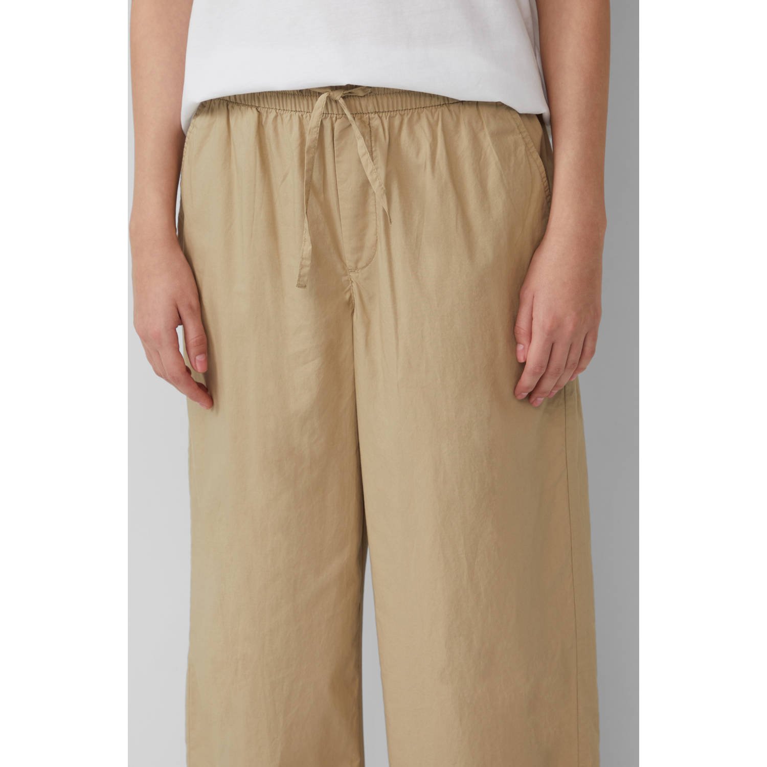S.Oliver wide leg regular waist casual broek beige