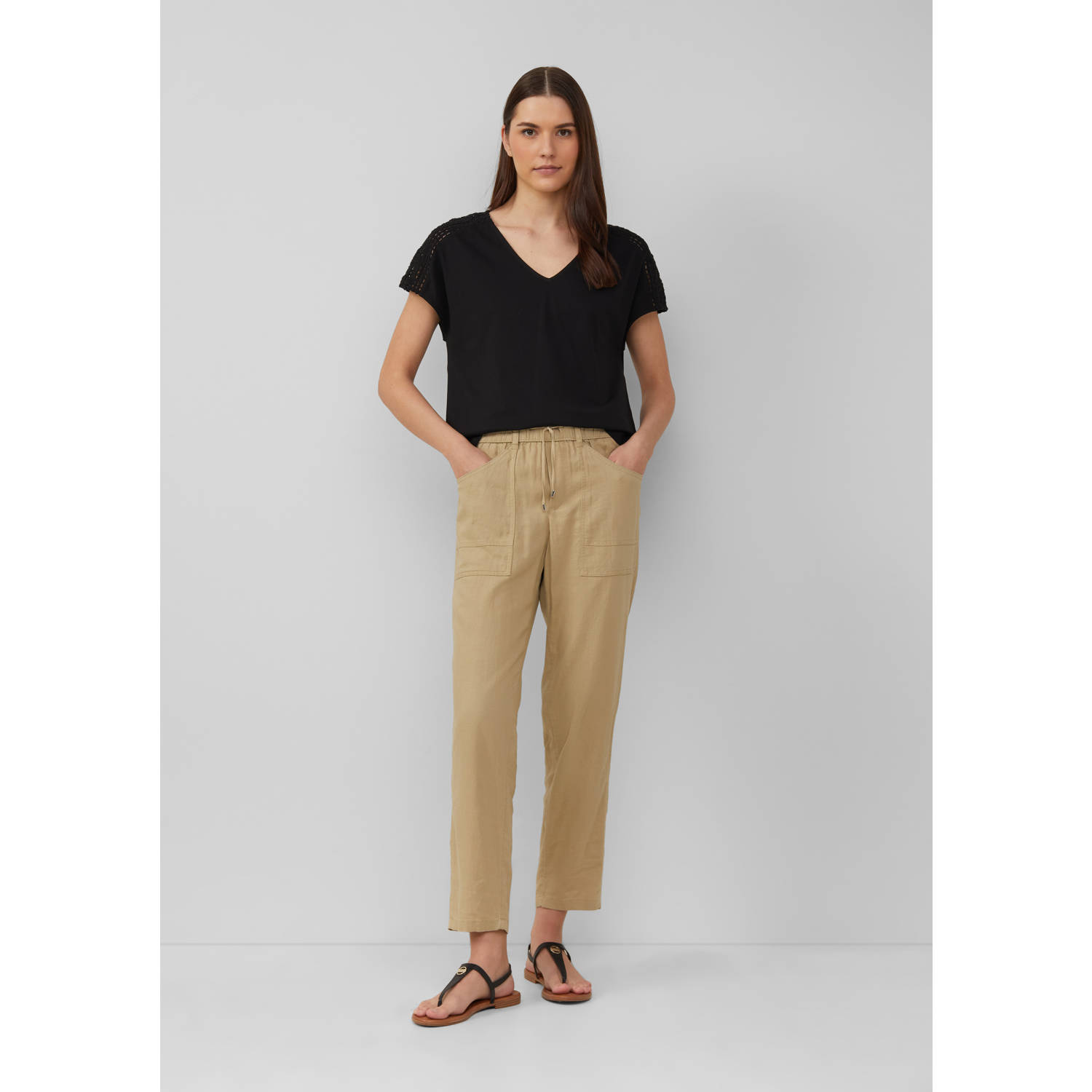 s.Oliver top zwart crochet