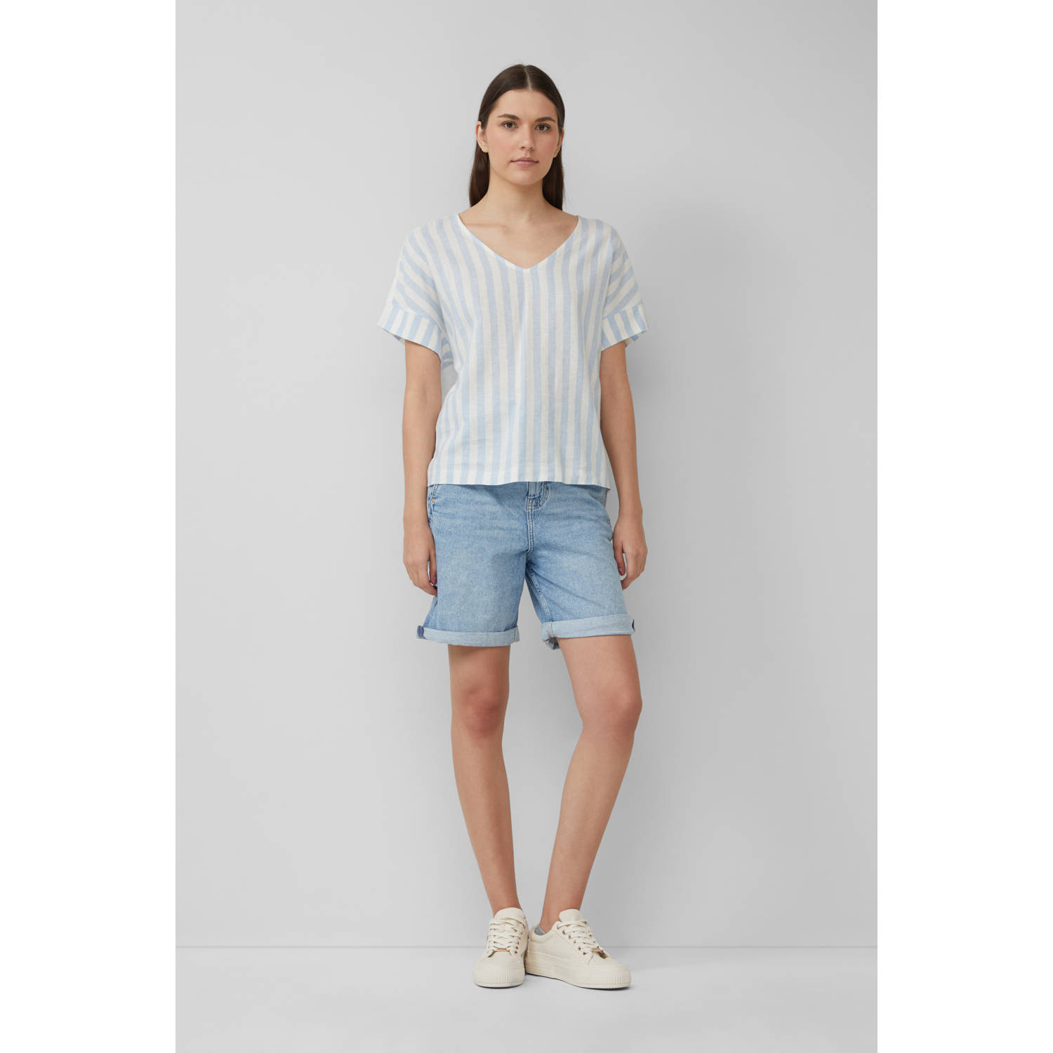 S.Oliver RED LABEL Relaxed fit korte jeans van katoenmix