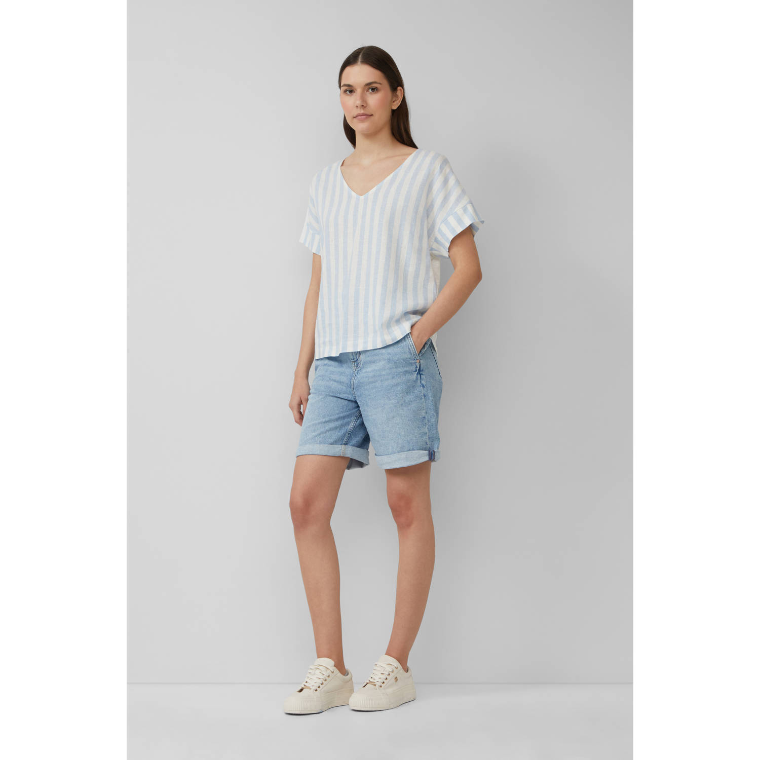 s.Oliver denim regular waist short lichtblauw