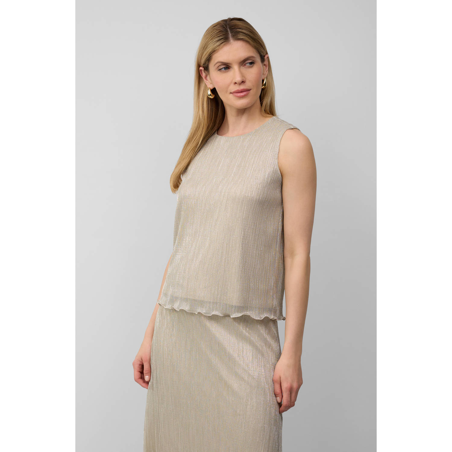 S.Oliver BLACK LABEL Loose fit plissétop met effectgaren
